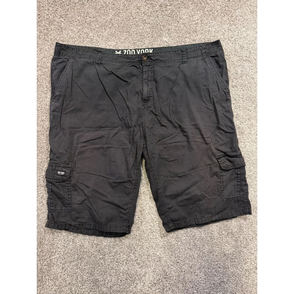 Zoo York Cargo Shorts Mens 48 Black Ripstop Cotton Multi Pocket Skate Casual